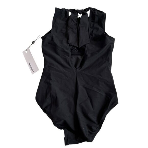 Magicsuit Amelia one piece swimsuit Size 8 black high neck bow keyhole swim - Picture 2 of 5